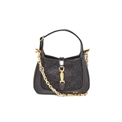 GUCCI SATIN CRYSTAL GG JACKIE 1961 MINI BAG ‎675799 520981 (19*13*3cm)